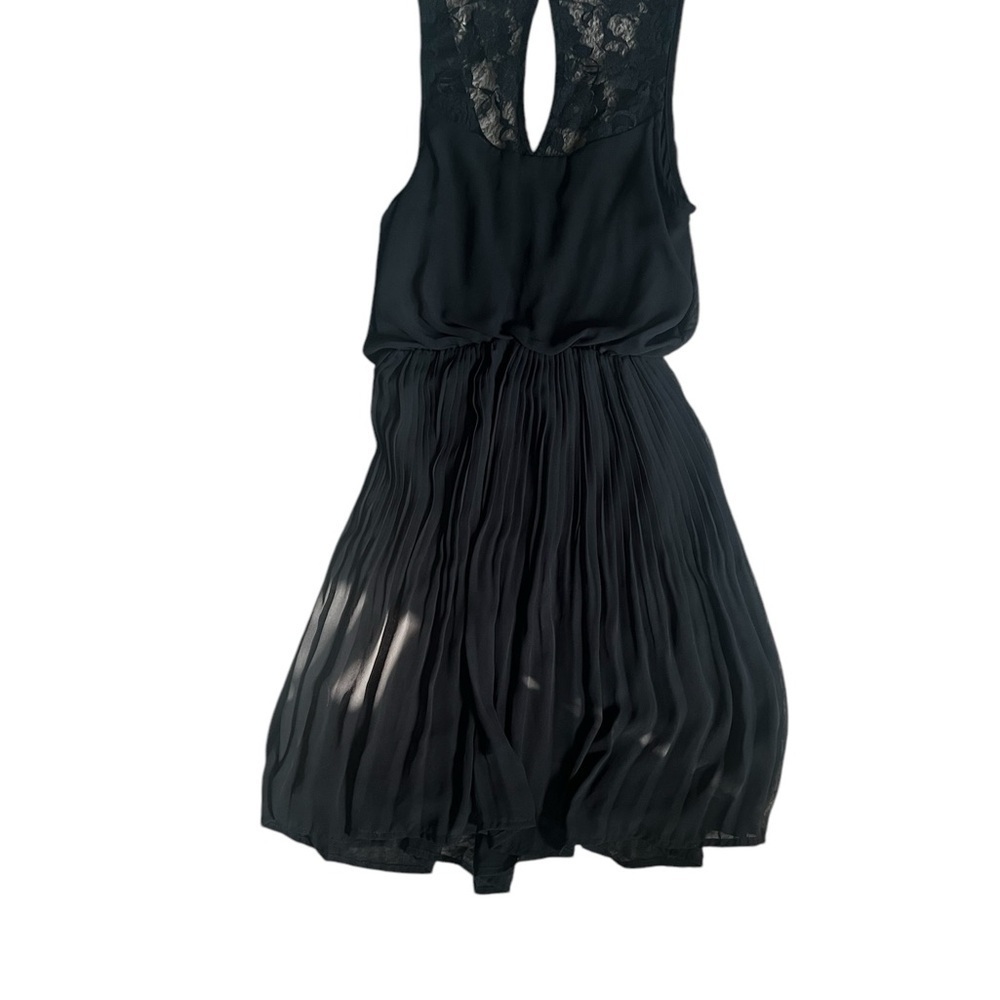 Guess Black Mini Dress pleats and lace detail size s - Picture 3 of 6